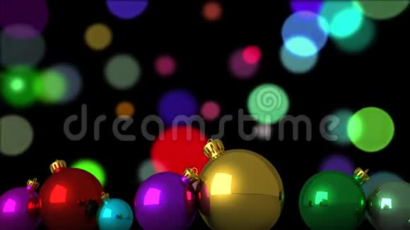 圣诞冬青花圈和带有圣诞灯的铃铛视频的预览图