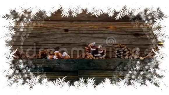 圣诞雪花与松果接壤视频的预览图