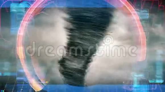 龙卷风警告标题图形动画视频的预览图