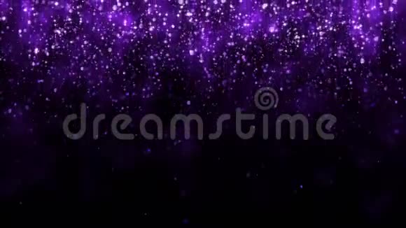 背景闪光落下紫色粒子落下闪亮的五彩纸屑魔光很漂亮的背景无缝环路视频的预览图
