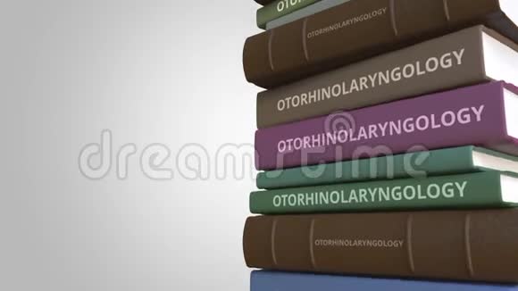 一堆关于OTORHINORYNOLYNGOGY的书可循环的三维动画视频的预览图