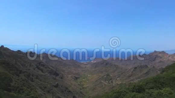 西班牙加那利群岛特内里费北部阿纳加自然公园的空中镜头视频的预览图