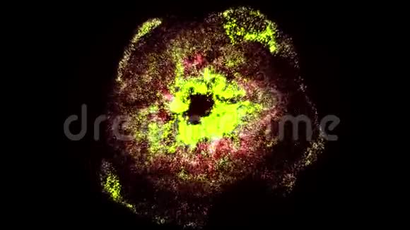 彩色动画动画动画黑背景上有闪亮的光粒子视频的预览图