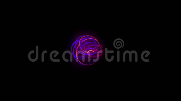 三维插图霓虹灯线的缠绕没有方向在图像的中心形成一个肿块视频的预览图