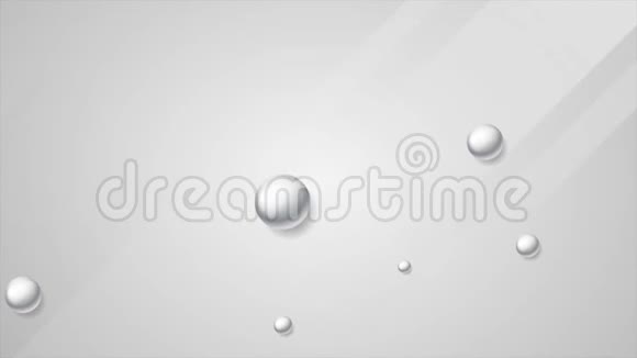 灰色最小背景和银珠抽象视频动画视频的预览图