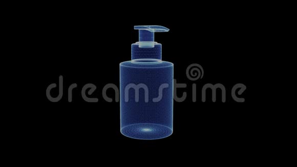 粒子护发和洗发水瓶的全息图视频的预览图