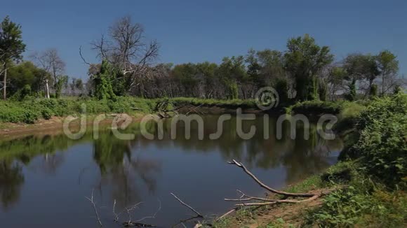 特克索马湖上的一条大矿溪视频的预览图
