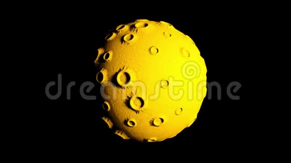 3D星球有陨石坑如月亮绕着它的轴旋转视频的预览图