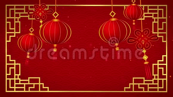 2019年中国新年快乐带红色背景圈的吊坠视频的预览图