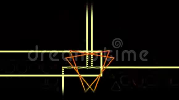 白色和橙色的形状在黑色背景上移动视频的预览图