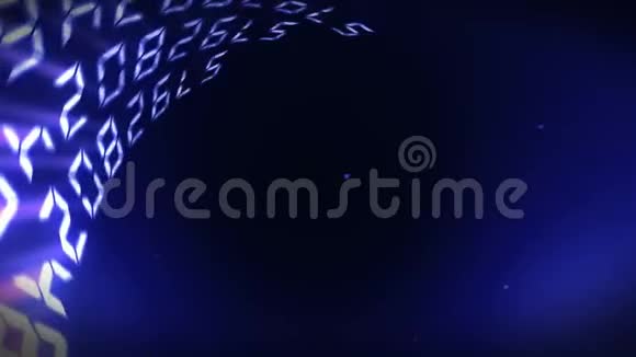 浮动号码背景数字照明隧道抽象数字循环动画视频的预览图