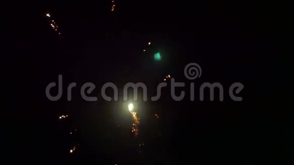 美丽的烟花夜镜头慢视频视频的预览图