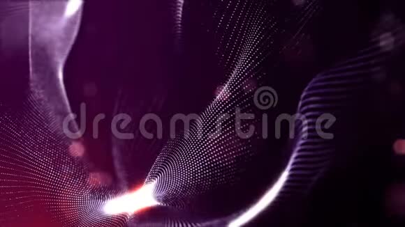 微世界或纳米技术红色背景无缝循环动画与辉光粒子抽象科幻虚拟视频的预览图