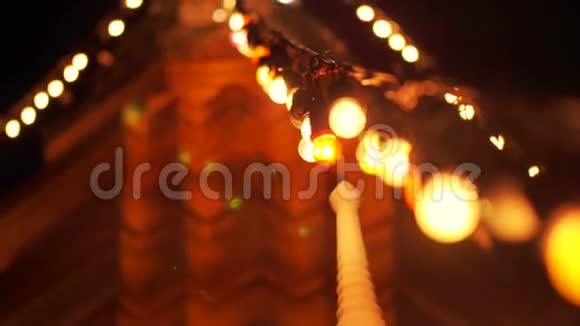 亚洲宝塔的节日灯光佛教宗教日庆祝活动视频的预览图