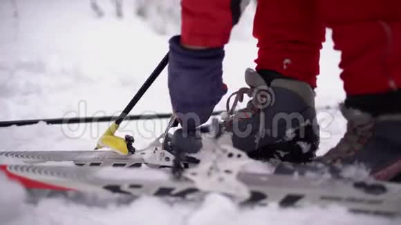 独自在大自然中越野滑雪视频的预览图