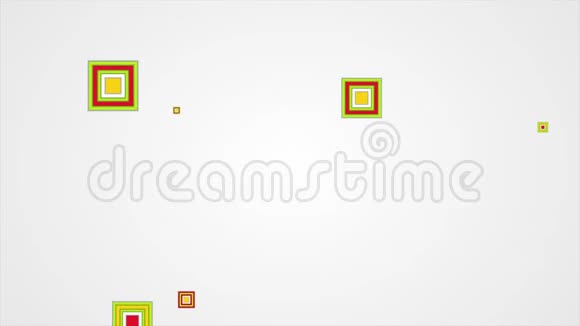 绿色黄色和红色方块抽象运动背景视频的预览图