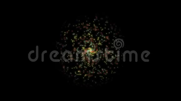 由黑色背景上的五彩模糊小灯梦幻圈漩涡迪斯科装饰组成的神奇漩涡视频的预览图