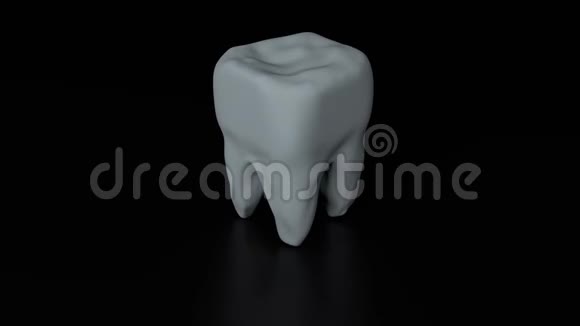 黑色背景上的牙齿循环孤立无援动画医学概念3D渲染视频的预览图