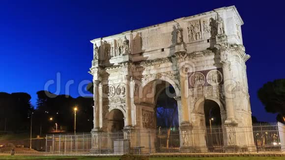 君士坦丁的拱门放大意大利罗马时间视频的预览图