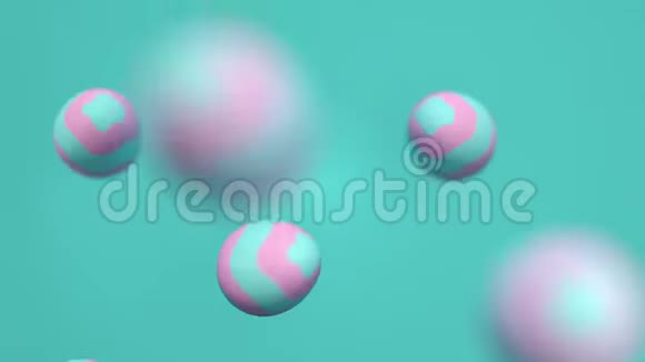 蓝色和粉红色的鸡蛋下降超级慢运动背景3d渲染循环复活节假期高清视频的预览图