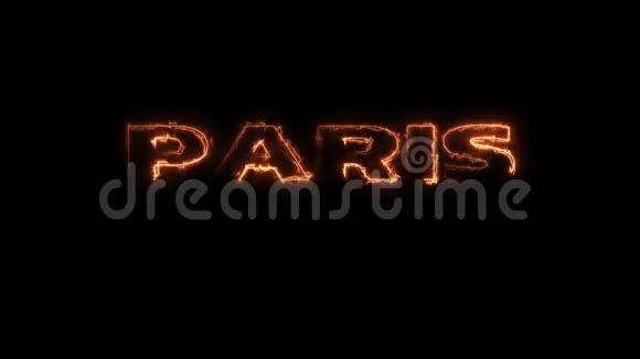 文字巴黎燃烧颜色黑色背景视频的预览图