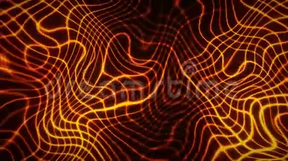 金色闪烁的波浪形网格抽象背景视频的预览图