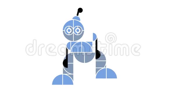 图标机器人舞蹈嘻哈动画视频的预览图
