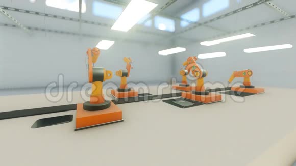 机器人手臂在工厂收集一台3D打印机视频的预览图