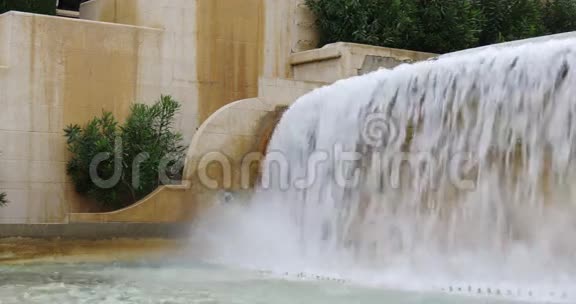 巴塞罗那清水喷泉近景4k西班牙视频的预览图