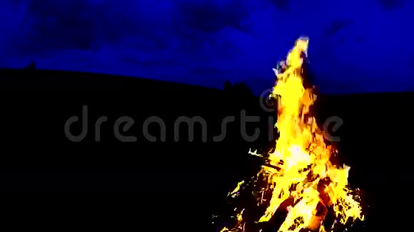 暗夜背景下后院起火视频的预览图