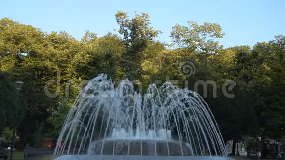 在塞尔维亚Vrnjacka温泉喷泉视频的预览图
