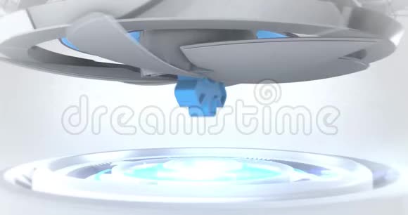 蓝色齿轮3D标志移动机械展示视频的预览图