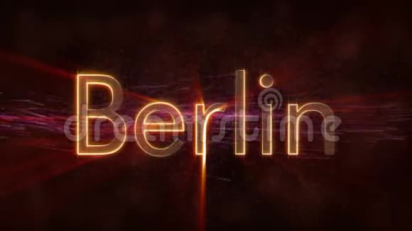 柏林德国闪亮的循环城市名称文本动画视频的预览图