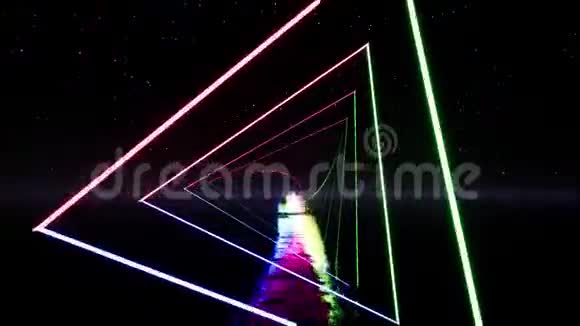 七彩霓虹三角隧道视频的预览图