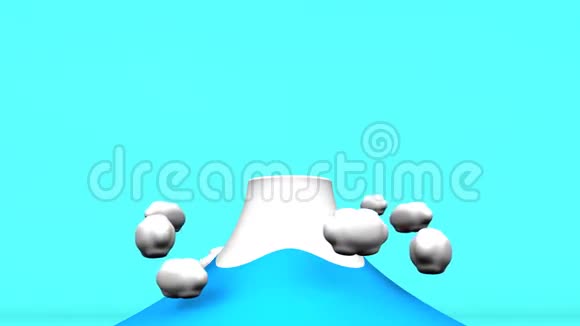 山和太阳蓝背景视频的预览图