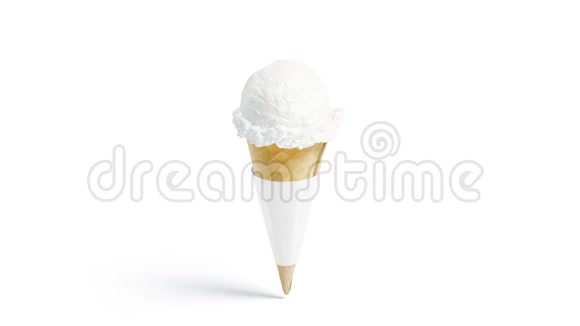 空白白色冰淇淋锥包装模型循环旋转视频的预览图