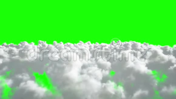 飞越云层逼真的4k动画绿色屏幕视频的预览图