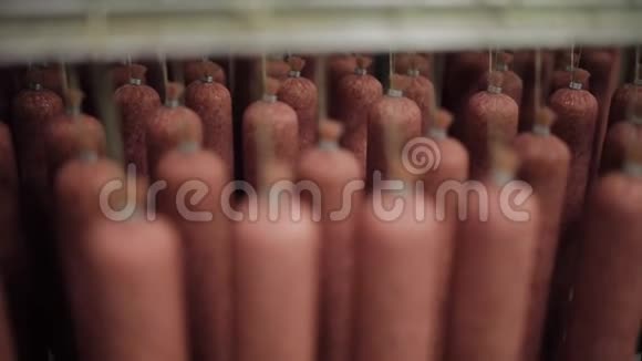 肉行业香肠的生产熏香肠肉类制剂健康食品生香肠视频的预览图