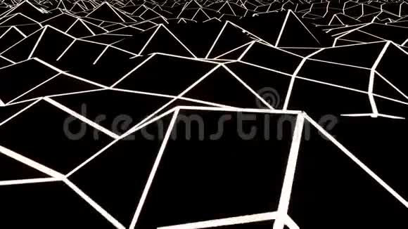 几何形状黑色和白色线条表面3d镜头视频的预览图