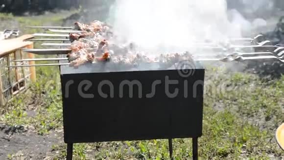 准备美味的烤肉串视频的预览图