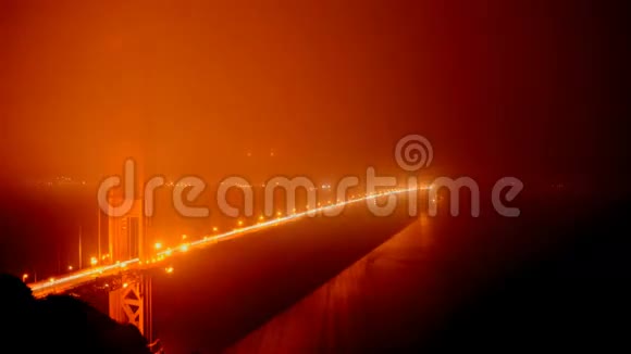 夜幕笼罩的金门大桥时光流逝视频的预览图