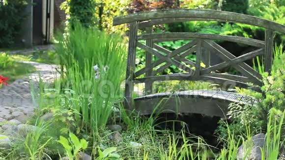 花园景观与桥梁视频的预览图