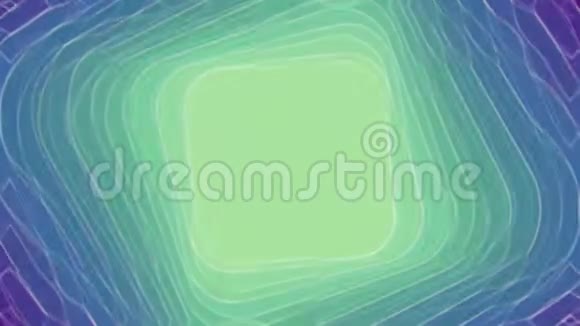 隧道运动中带有菱形的抽象视频背景混合效果浅绿紫色的无缝动画视频的预览图