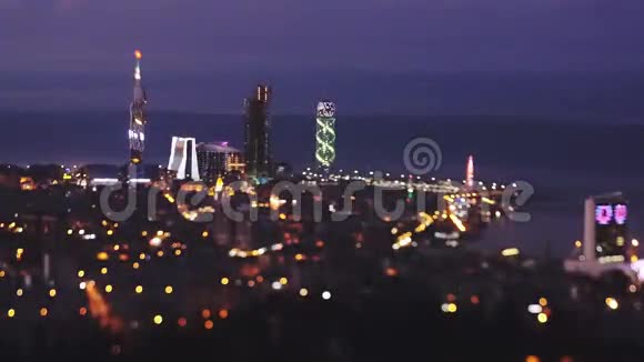 开始射击日落城市景观倾斜效果视频的预览图