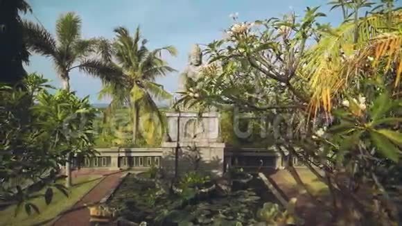 从弗兰吉帕尼树后面看印度教石像视频的预览图