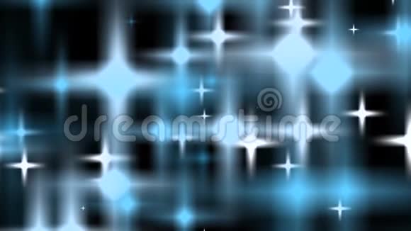 蓝绿色和灰色无缝上升星浮和慢移动循环粒子星动画黑色背景视频的预览图