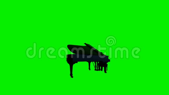 美国黑人钢琴演奏家相机旋转绿屏视频的预览图