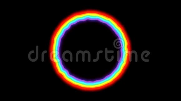 动画彩色彩虹上的黑色背景视频的预览图