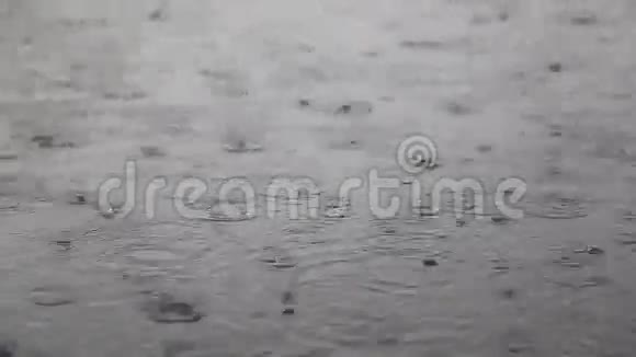 雨点落在街道上视频的预览图