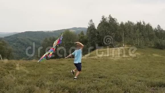 这个男孩在山上奔跑发射一条蛇视频的预览图